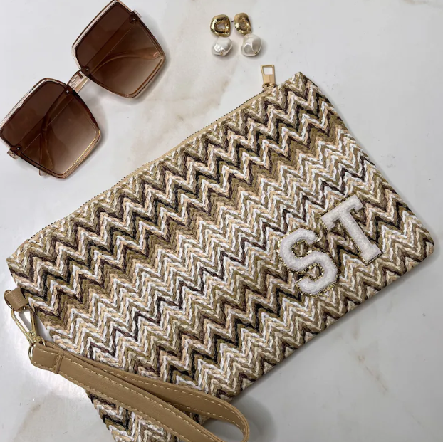 Personalised beach clutch on sale bag