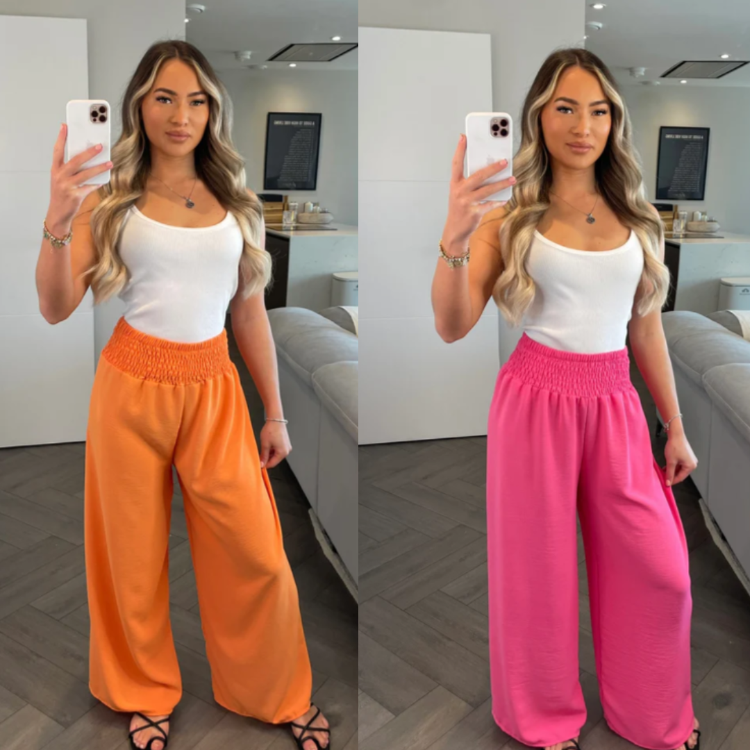 High Waisted Wide Leg Palazzo Trousers