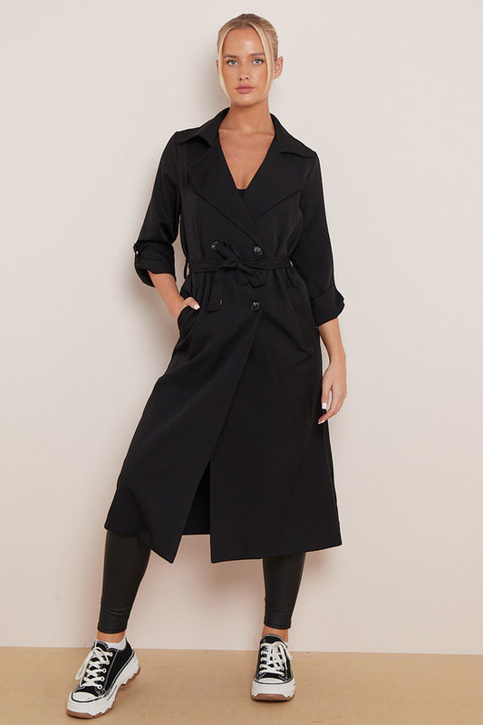 Black Lightweight Trench Coat