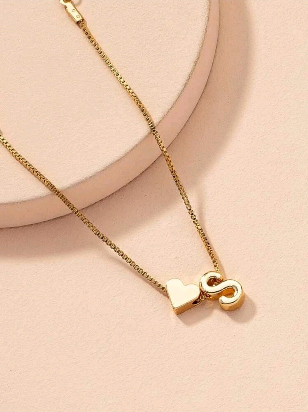 Gold Initial Heart Bracelet