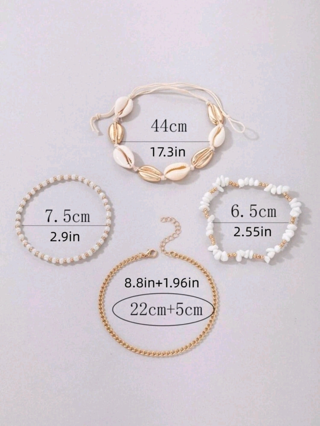 4pc Shell Bracelet Set