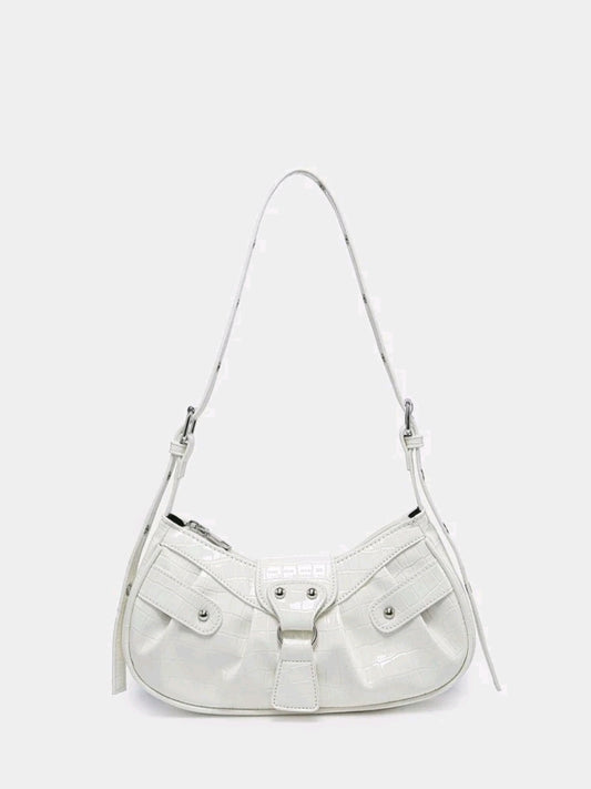 White Crocodile Hobo Handbag