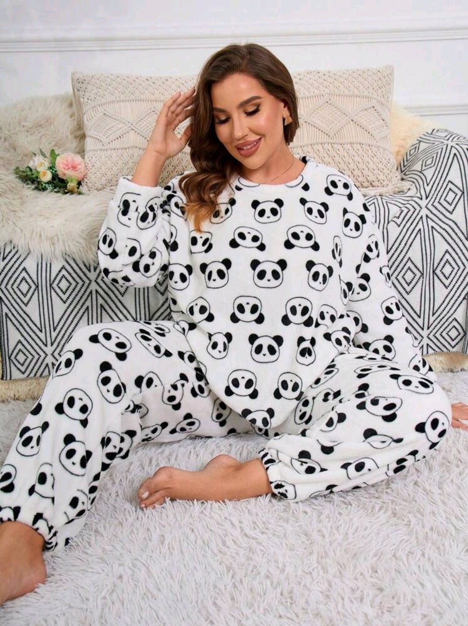 Panda Fleece Pyjama Set - Plus