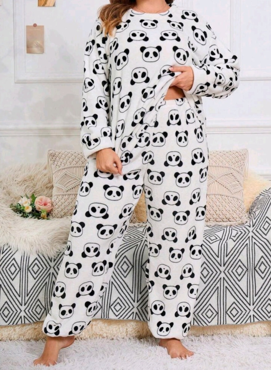 Panda Fleece Pyjama Set - Plus