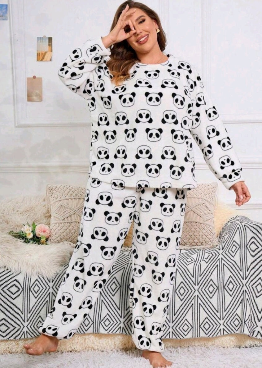 Panda Fleece Pyjama Set - Plus