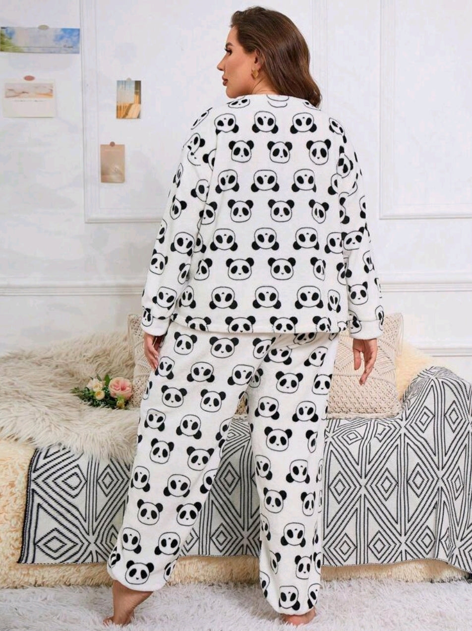 Panda Fleece Pyjama Set - Plus