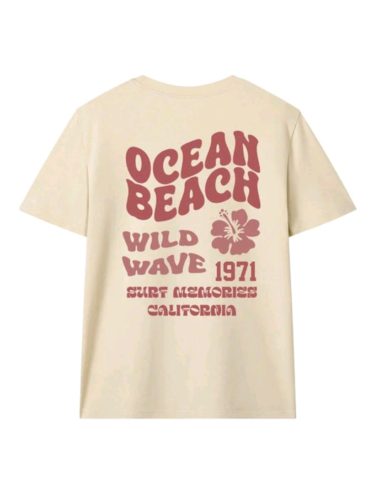 Beige Ocean Beach T-Shirt
