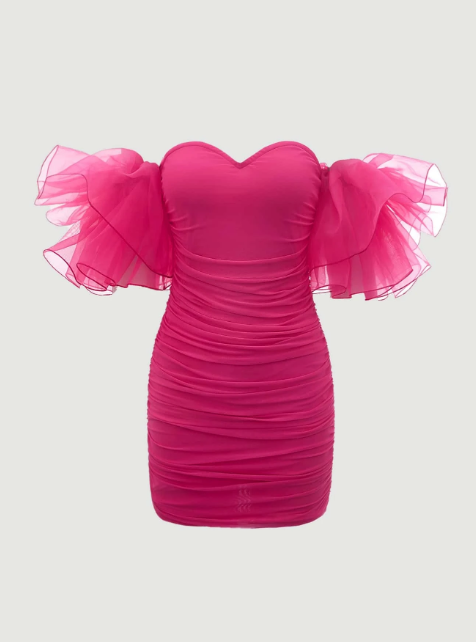 Pink Its So Extra Frill Sleeve Mini Dress