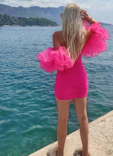 Pink Its So Extra Frill Sleeve Mini Dress
