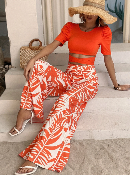 Orange and white striped on sale pants