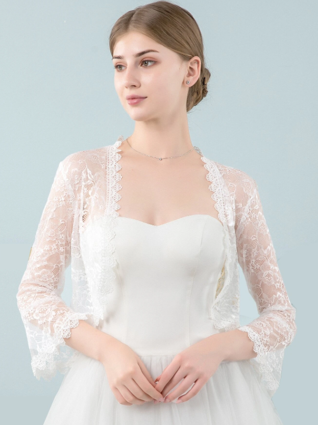 Wedding dress with outlet shrug