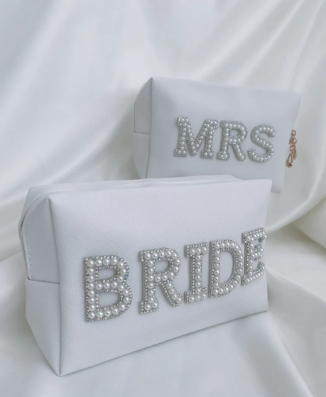 Diamanté Bride/Mrs Pouch Makeup Travel Bag