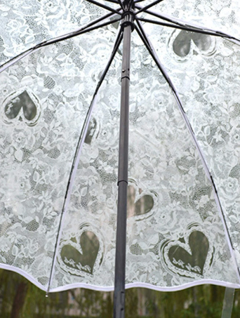 White Heart Bridal Umbrella