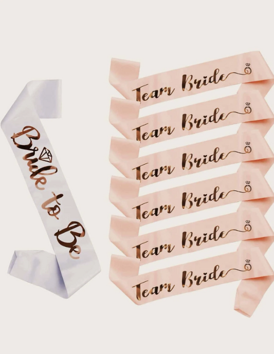 Team Bride & Bride To Be 7pk Hen Party Sash