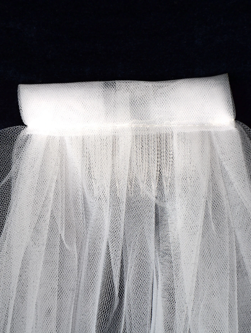 White Two-Tier Pearl Embellished Veil