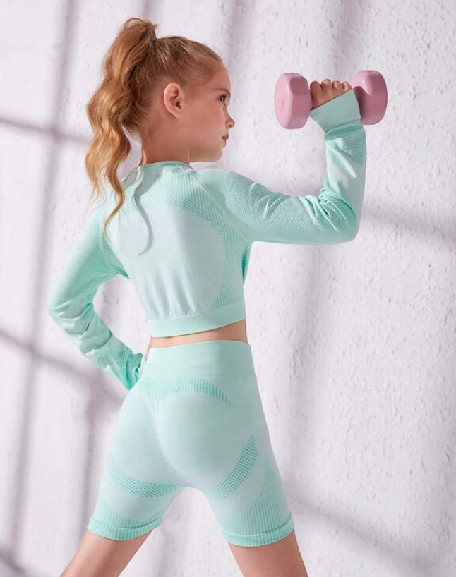 Gym Bunny Mint Mini Sasha Girls 2 Piece Short Set