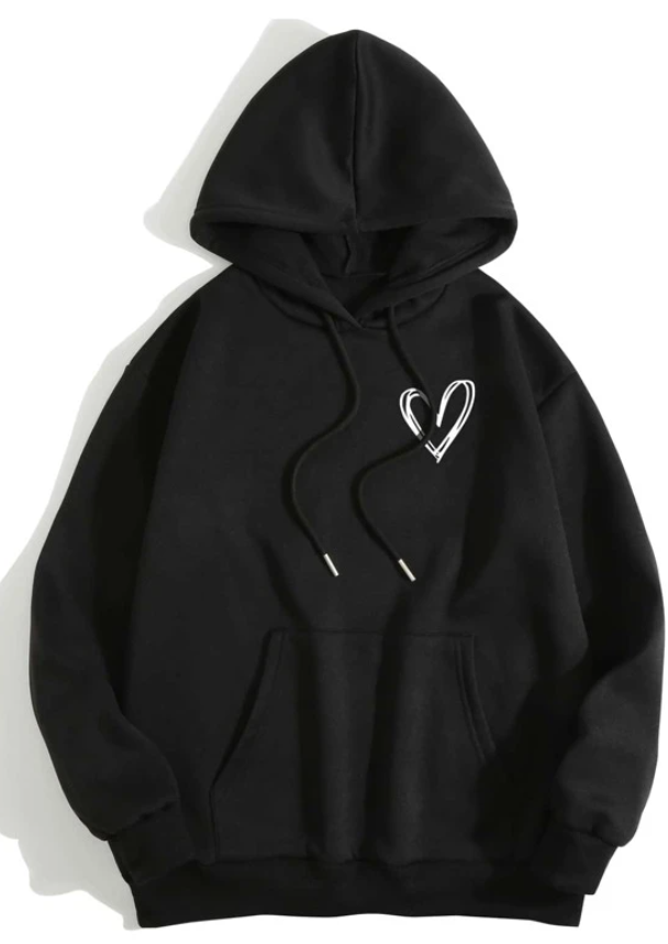 Black Heart Inner Fleece Hoodie