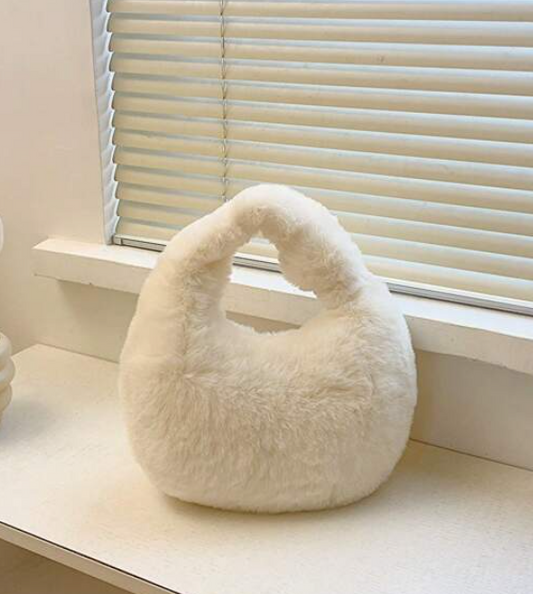 Cream Soft Fur Bag