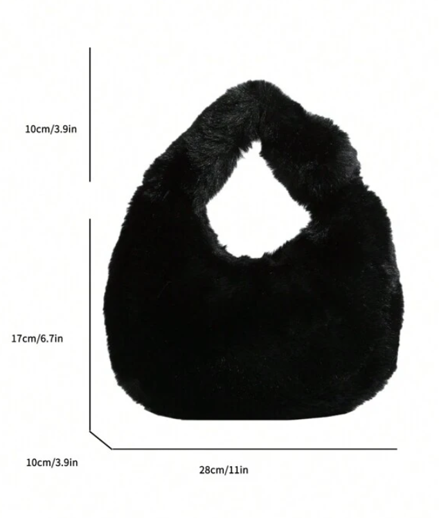 Black Soft Fur Bag