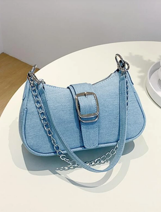 Light Denim Baguette Bag