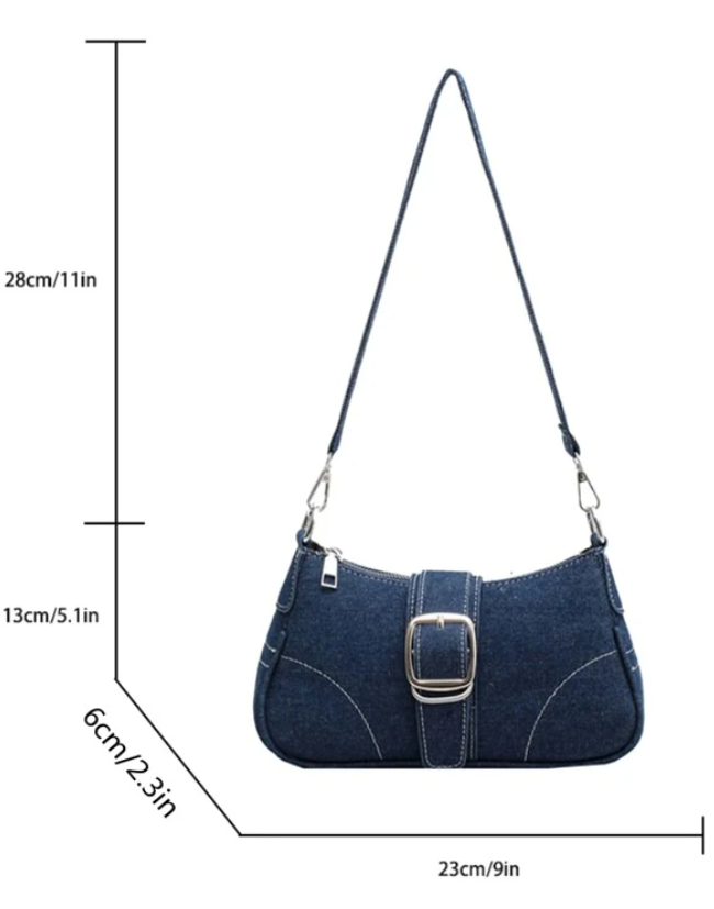 Denim Baguette Bag