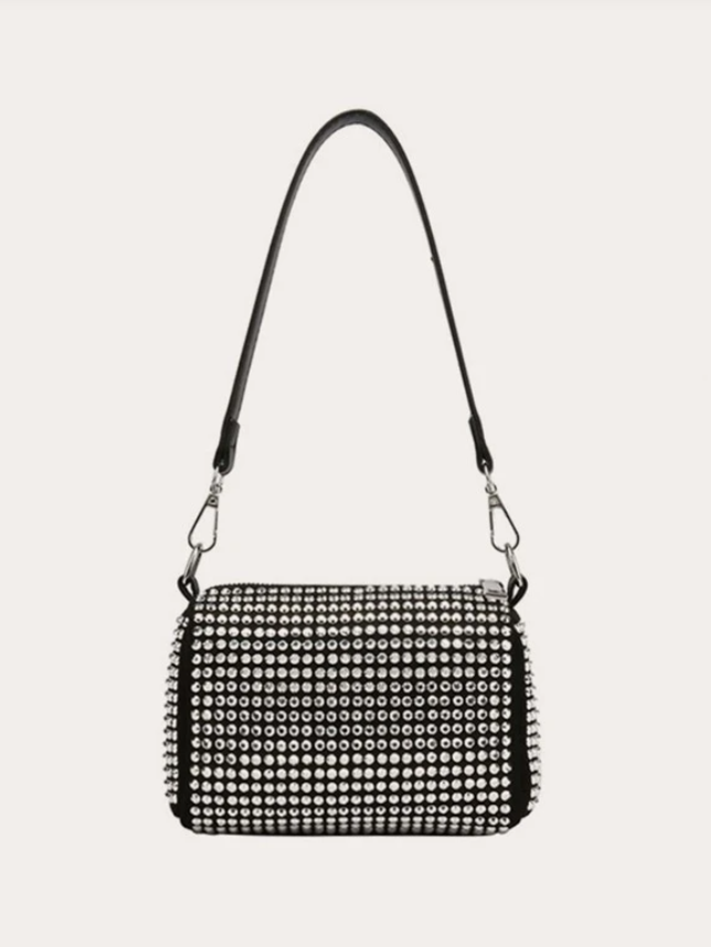 Crystal Bling Mini Bowler Handbag
