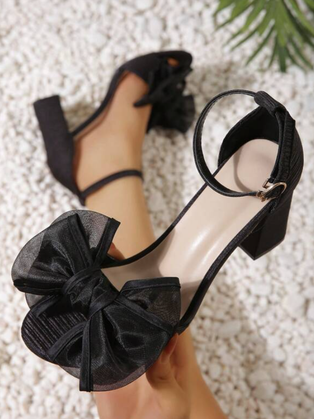 Black 'Beau' Chunky Heels