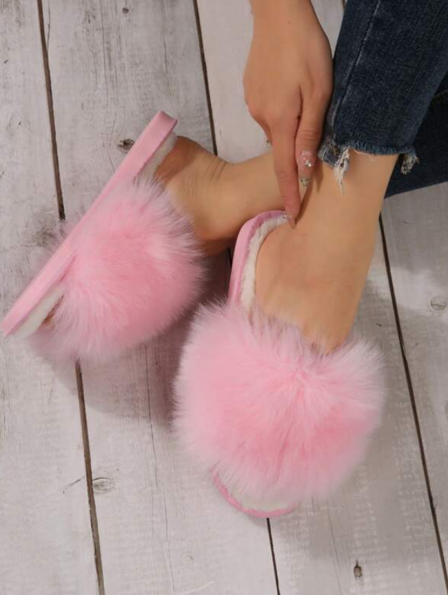 Pink Extra Fluffy Slippers