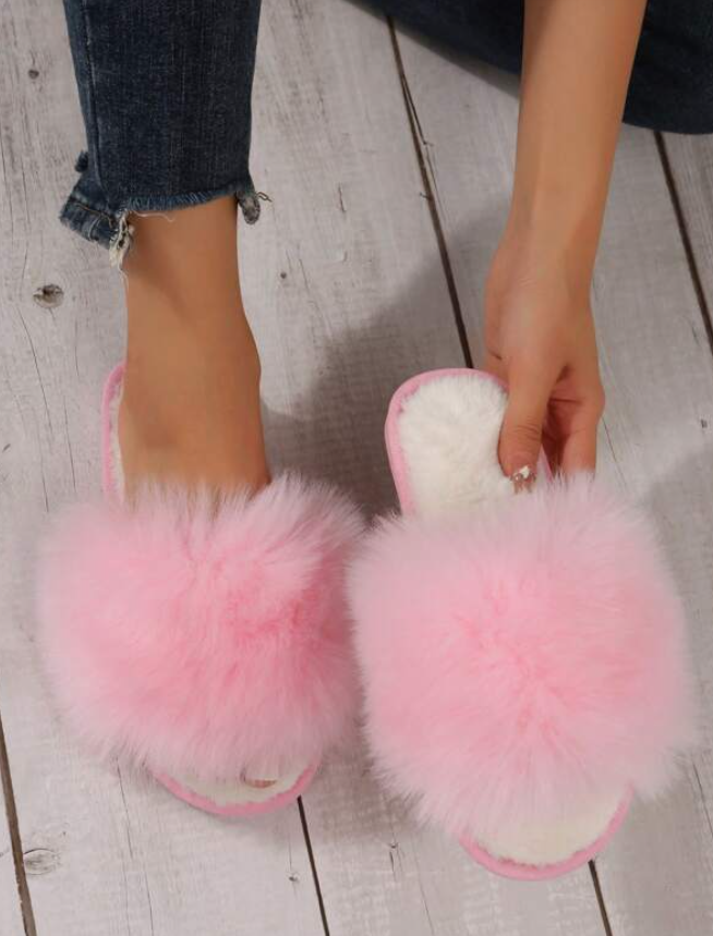 Pink Extra Fluffy Slippers