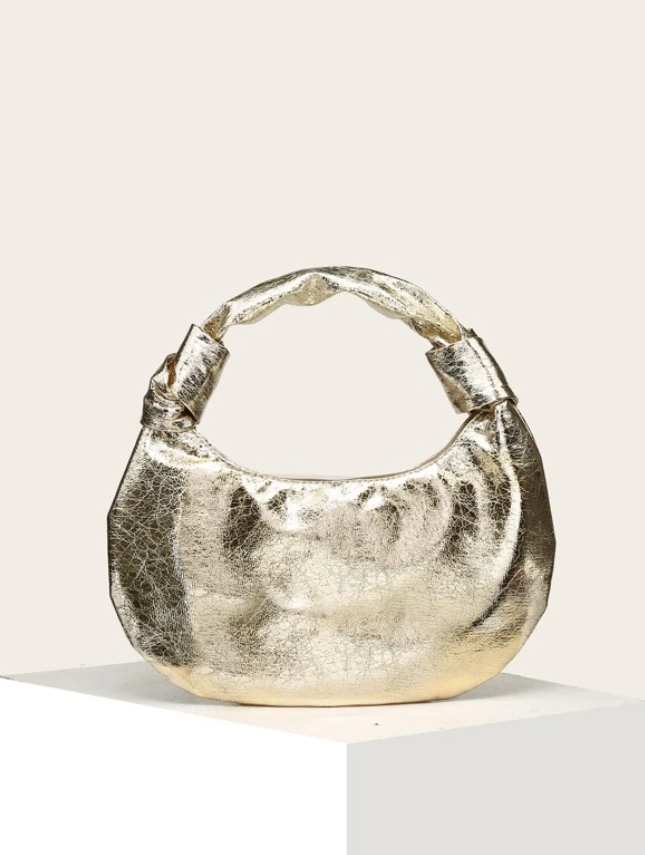 Gold Metallic Hobo Handbag