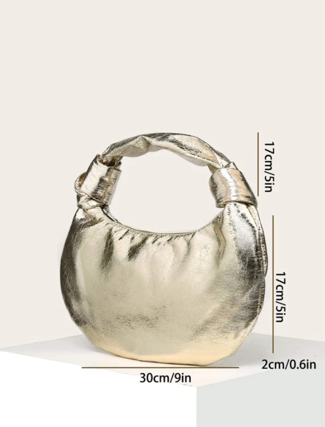 Gold Metallic Hobo Handbag