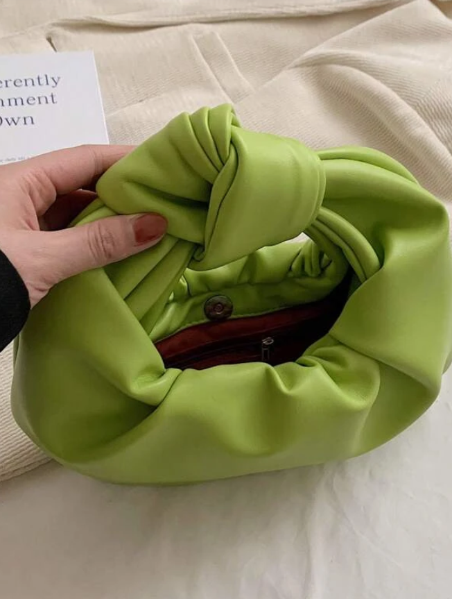 Green Knotted Hobo Handbag