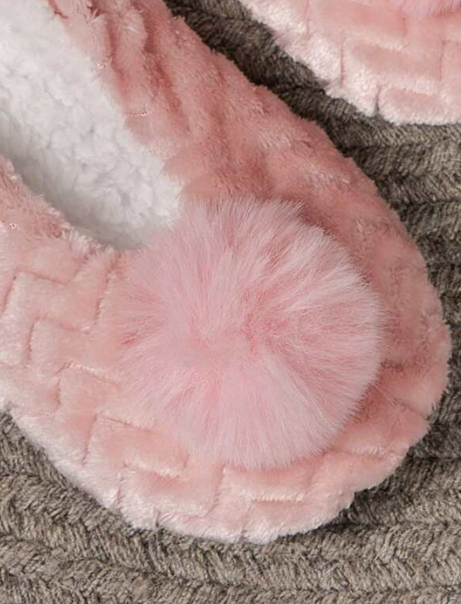 Pink Pompom Slippers