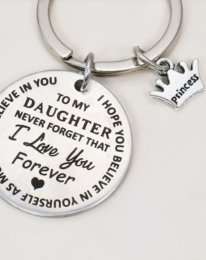 Silver Daughter Never Forget Keyring