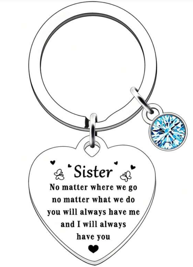 Silver Sister No Matter Keyring