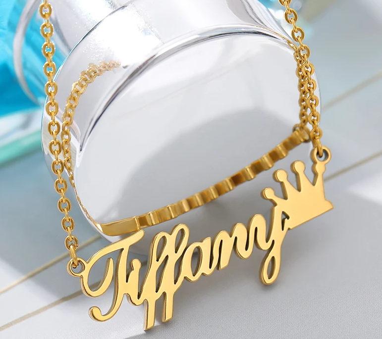 Personalised Name Necklace - Crown