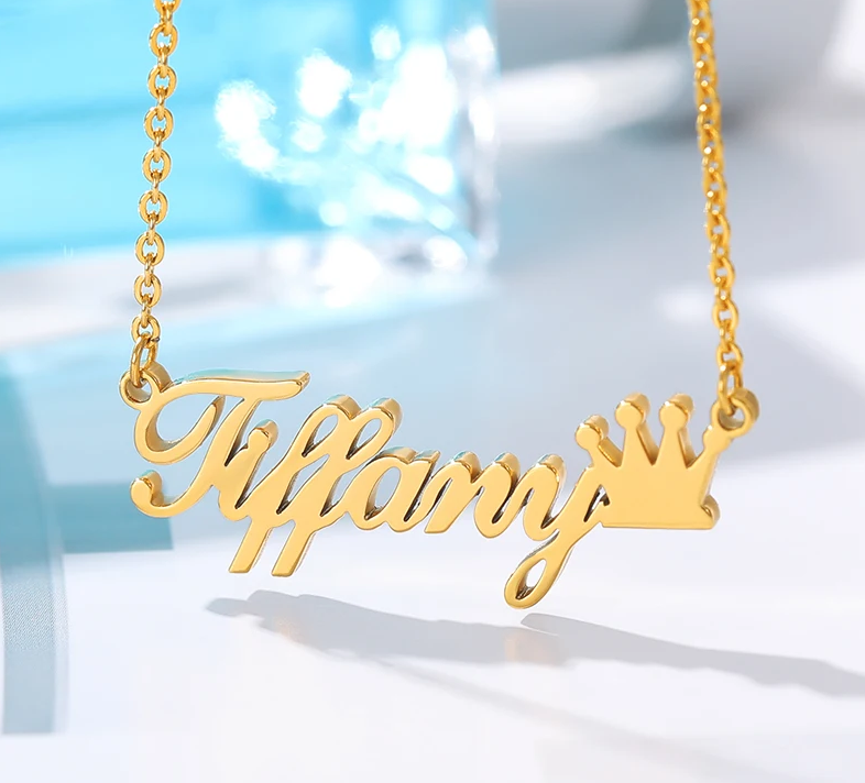 Personalised Name Necklace - Crown