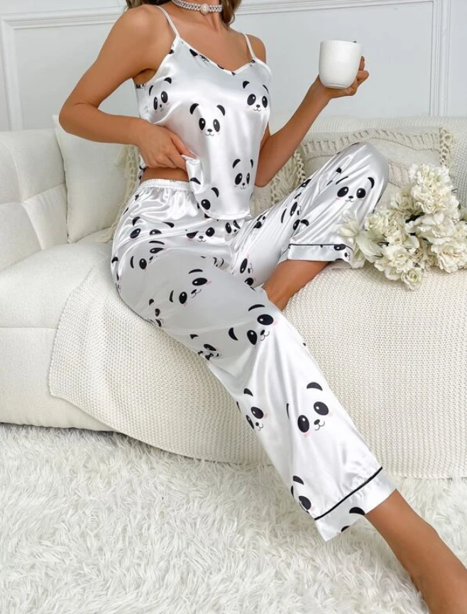 Panda Satin Pyjama Set