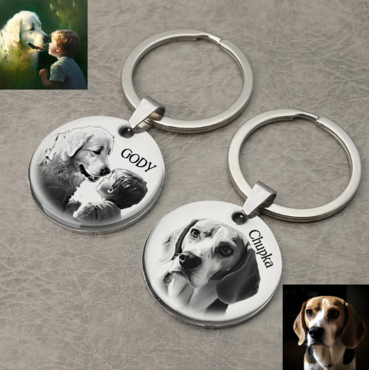 Custom Personalised Pet Memorial Keychain Keyring