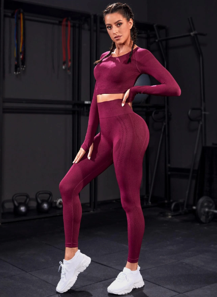 Gym Bunny Berry 2 Piece Long Sleeved Gym Set