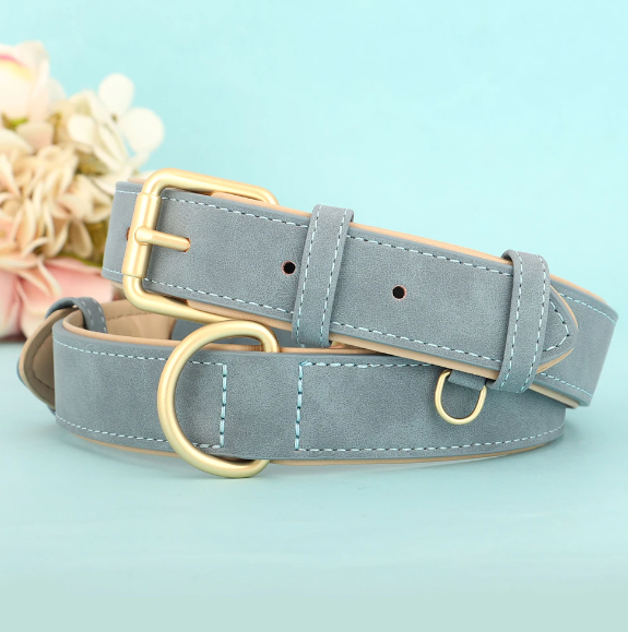 Blue Suede Dog Collar