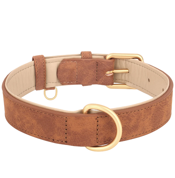 Brown Suede Dog Collar