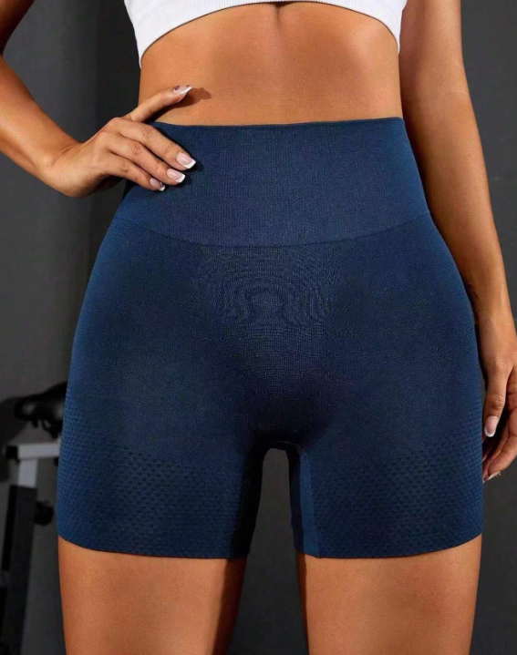 Gym Bunny Navy Blue Scrunch Bum Gym Shorts - Plus