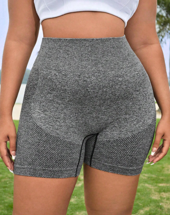 Gym Bunny Grey Scrunch Bum Gym Shorts - Plus