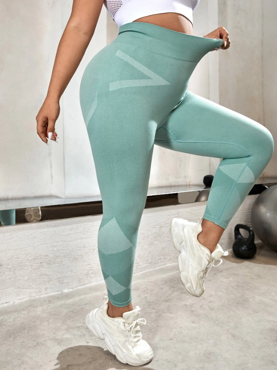 Gym Bunny Mint Green Tummy Control Gym Leggings - Plus