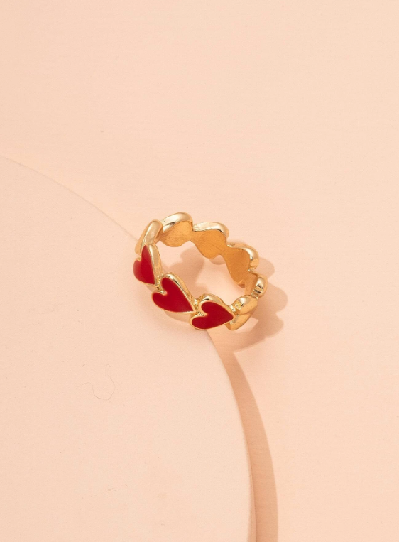 Red & Gold Heart Ring