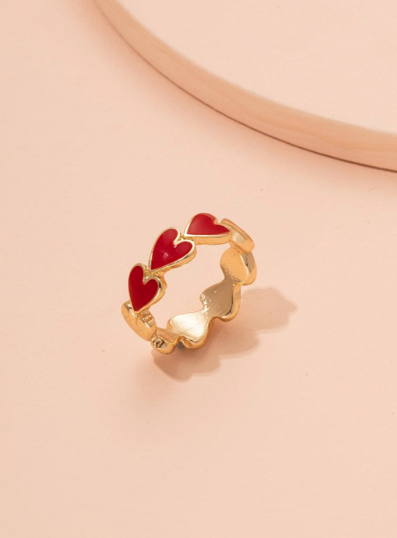 Red & Gold Heart Ring