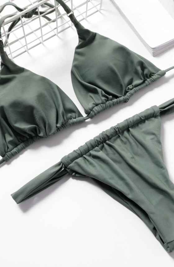 Khaki 2 Piece Bikini Set