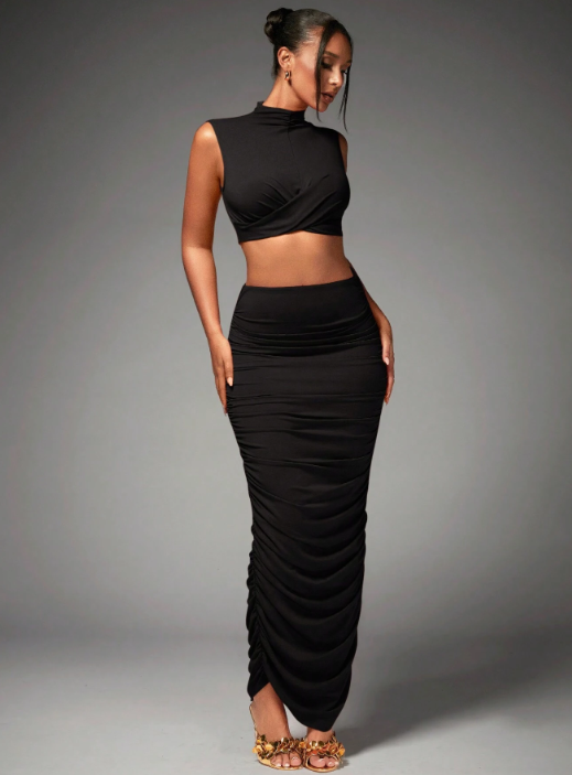 Black Sweet Nothings 2 Piece Maxi Skirt Co-Ord