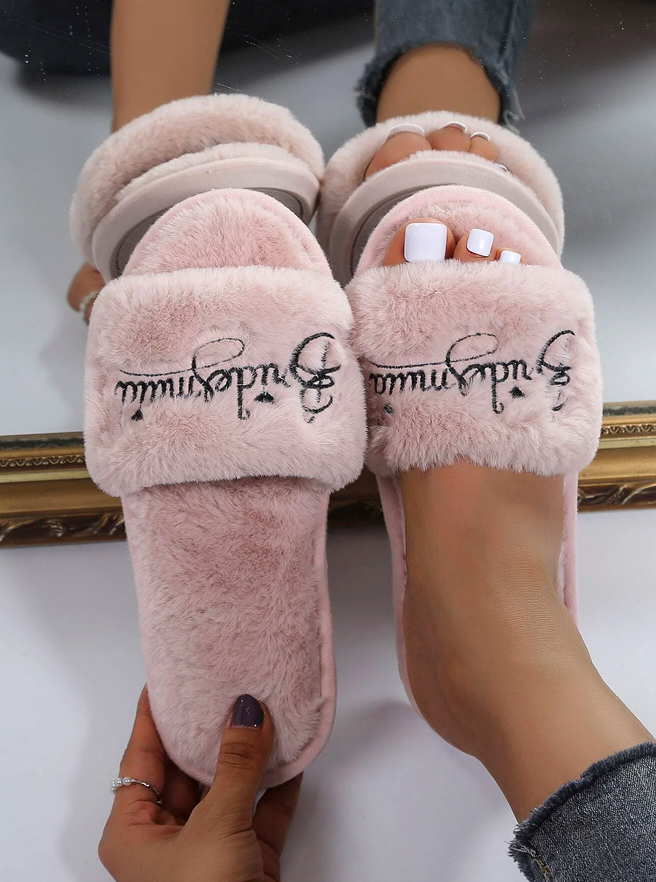 Pink Fluffy Bridesmaid Slippers